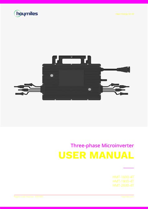 Hoymiles Hms T Lv Microinverter Installation Guide