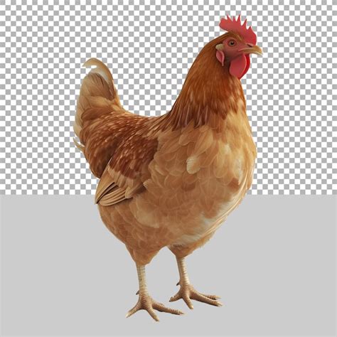 Premium Psd Chicken Standing On Transparent Background Ai Generated