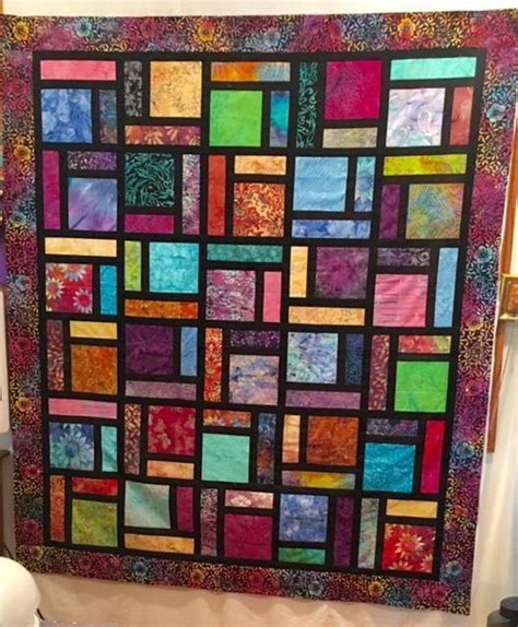 My First Stain Glass Quilt Bluprint Stained Glass Quilt Scrap