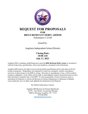 Fillable Online City Of Houston Request For Proposals Rfp Body