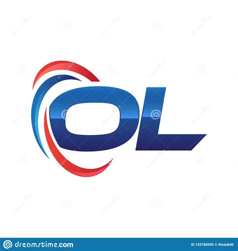 Logotipo Swoosh Del Cl De La Letra Inicial Rojo Y Azul Ilustración Del