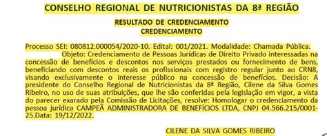 Resultado De Credenciamento Crn 8