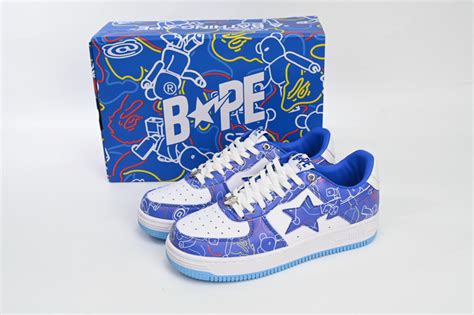 Best Fake A Bathing Ape Bape Sta Low Black Blue Color Spray Painting