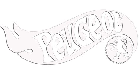 Wycinana naklejka PEUGEOT a la hot wheels biała 164129524 ERLI pl