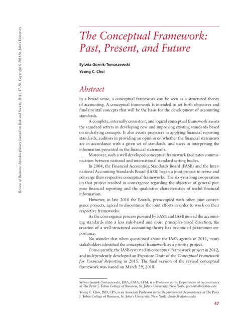 The Conceptual Framework Past Present And Future Pdf Financial