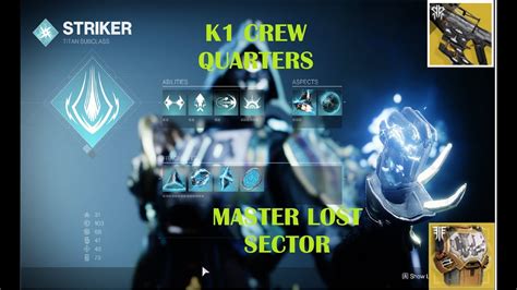 Destiny K Crew Quarters Flawless Master Lost Sector Titan Arc