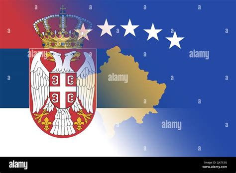 Kosovo-Serbia. Conflict between Kosovo and Serbia war concept. Kosovo ...