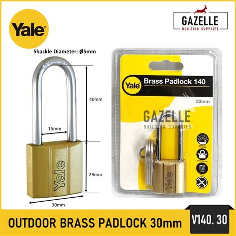 Yale V140 Outdoor Brass Heavy Duty Long Shackle Padlocks W 3 Keys