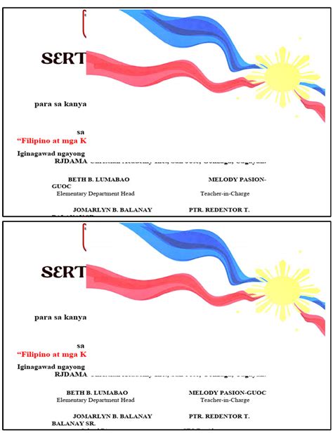 Cert Of Participation Buwan Ng Wika Pdf