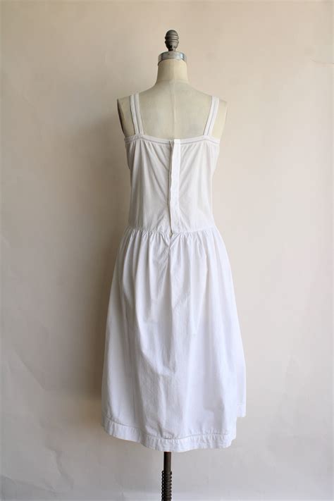 Vintage 1920s White Cotton Chemise Toadstool Farm Vintage