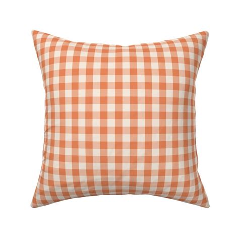 Garden Party Picnic Gingham Check Peach Fabric Spoonflower