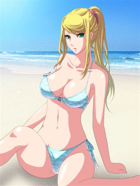 Samus Aran Beach Babe By Toonegeminielf On Deviantart