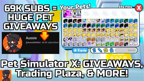 🔴69k Subs Free Huge Pets Pet Simulator X Giveaways Trading