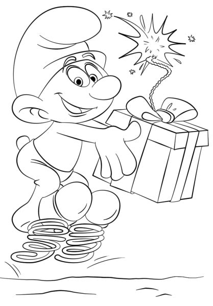 Clumsy Smurf Coloring Page ColouringPages