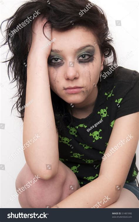 Sad Beautiful Brunette Emo Girl Stock Photo Shutterstock