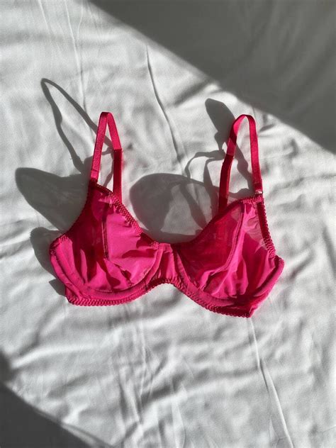 Sparkling Pink Mesh Lingerie Set Basic Lingerie Bra And Panty Set