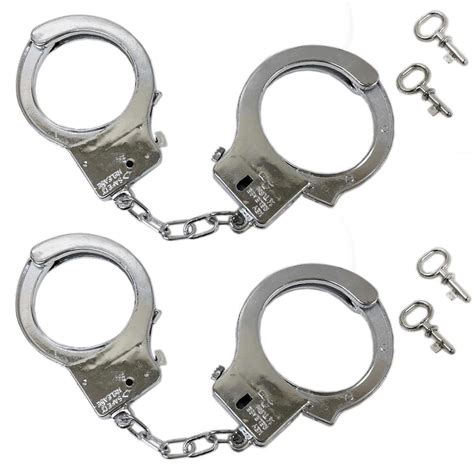 2 Play Handcuffs Costume Props Police Role Play Toy Novelty Boys Adult