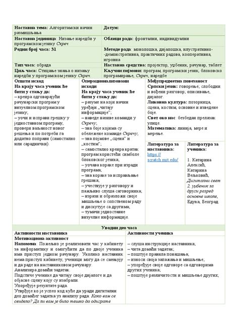 31. Низање Наредби у Програмском Језику Скреч | PDF
