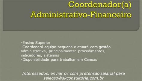 Coordenador(a) Administrativo-Financeiro