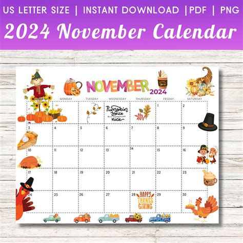 November Calendar Thanksgiving Printable Printable Calendar