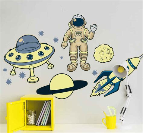 Ruimte Stickers Planeten Astronauten En Raketschip Tenstickers