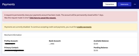 Close Your Payments Account – Tap Inspect Support
