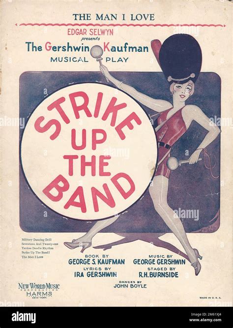 Strike Up The Band Gershwin Kaufman Musical Sheet Music Cover Stock