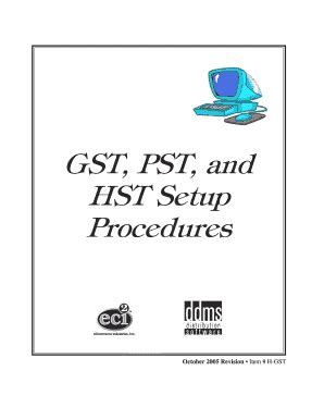 Fillable Online Gst Pst And Hst Setup Procedures The Eci Customer