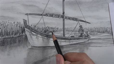 draw  realistic fishing boat