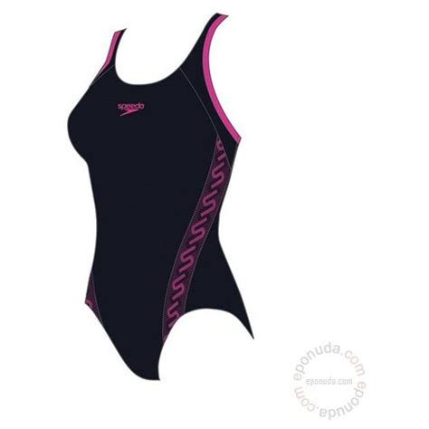 Speedo ženski 1 Delni Kupaći Kostim Monogram Msbk Af Black Pink 8