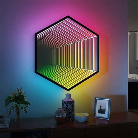 Mirror Tunnel Light Remote Control LED Infinity Wall Mirror Frame With