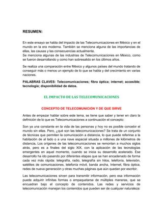 Ensayo Telecomunicacion Pdf Descarga Gratuita