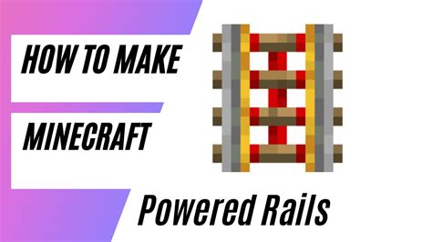 How To Make Powered Rails In Minecraft Youtube