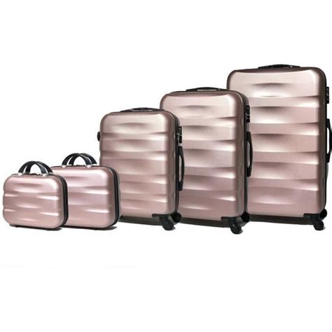 CELIMS Lot De 3 Valises 2 Vanity En ABS 4 Roulettes Doubles