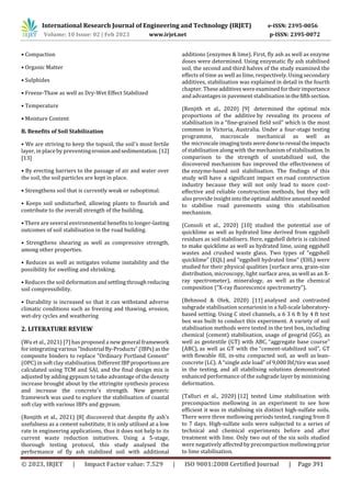 A Schematic Review On Environment Friendly Soil Stabilization Materials