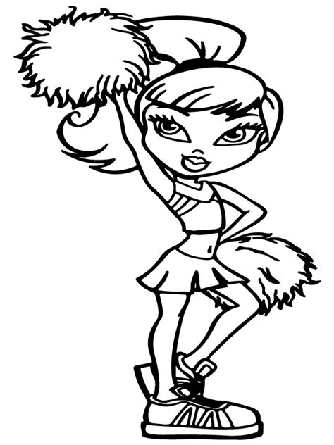 Superb Bratz Cheerleading Coloring Page Free Printable Coloring Pages