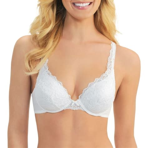 Vassarette Womens Padded Lace Underwire Level 3 Push Up Bra Style