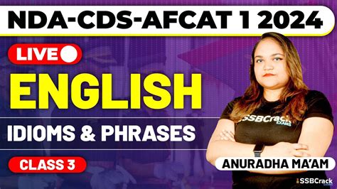 Nda Cds Afcat Exam English Idioms Phrases Class