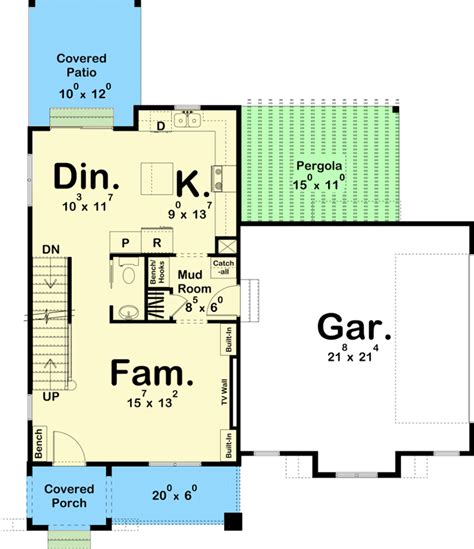 Modern Cottage Style House Plan With 3 Beds And Laundry Upstairs