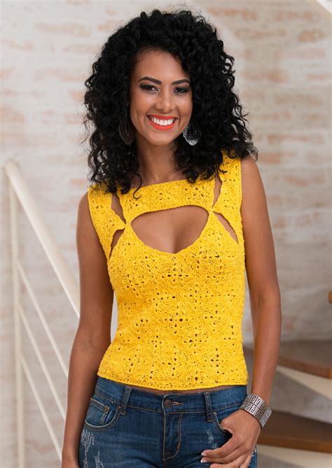 Blusa De Croch Amarela De Motivos Linha Camila Fashion Blog Do