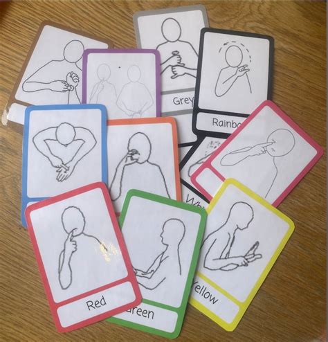 12 Printable Colours Makaton Communication Sign Cards Babies Toddlers