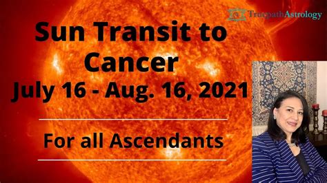 Sun Transit To Cancer July 16 August 16 2021 For All Ascendants