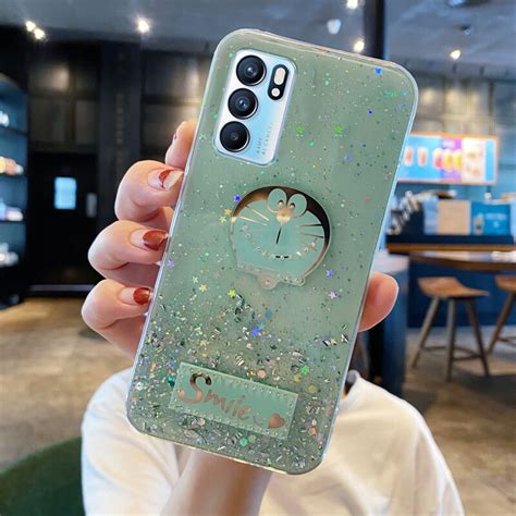 Phone Case Oppo Reno G Shiny Ring Back Cover Glitter Soft