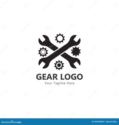 Gear And Wrench Logo Simple Creative Mechanic Design Vector Template