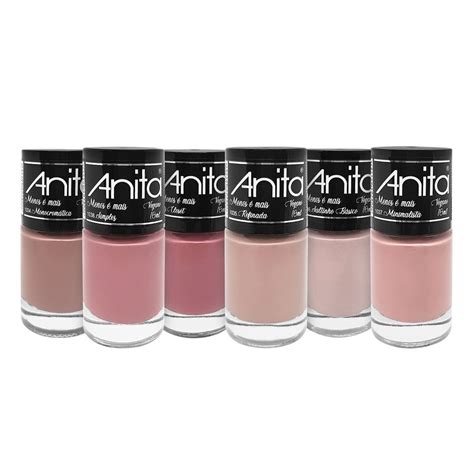 Kit Esmalte Anita tons de nude Menos é Mais 6 cores Manicure and