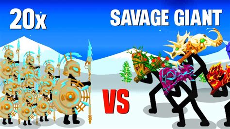 Voltaic Spearton Vs Savage Giants Stick War Legacy Youtube