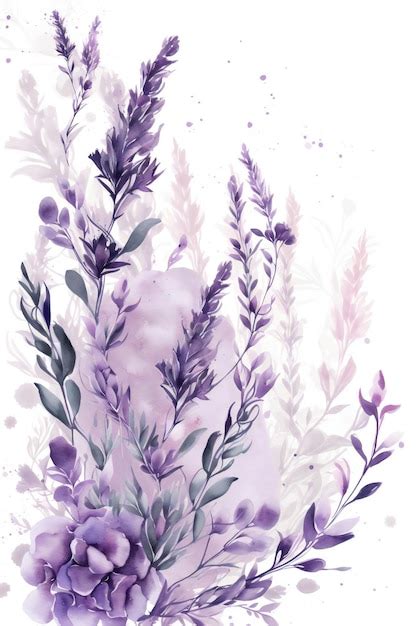 Premium Photo A Watercolor Painting Of Purple Flowers