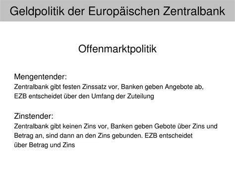 Ppt Geldpolitik Der Europ Ischen Zentralbank Powerpoint Presentation