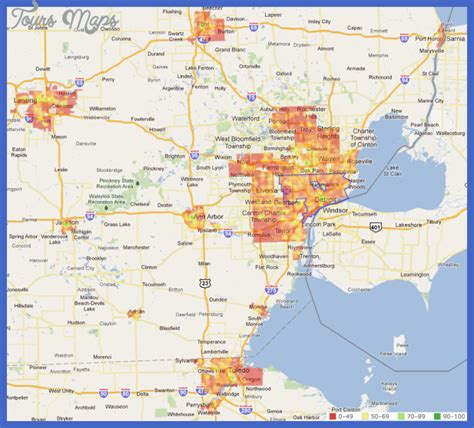 Detroit Map - ToursMaps.com