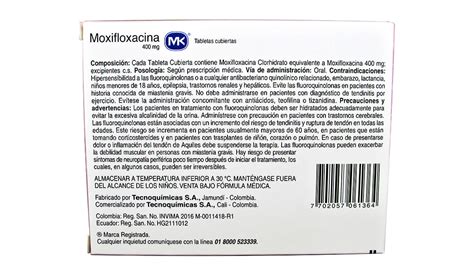 Moxifloxacina MK 400 Mg 7 Tabl Uroccidente